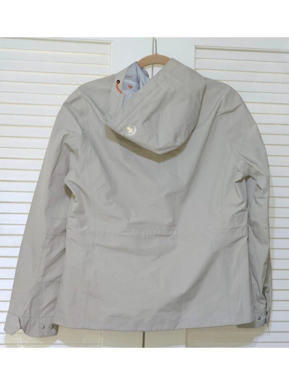 NWT Save The Duck Women's Beige Pro-Tech Waterproof Hooded Jacket Size 4 2616 - Picture 11 of 13